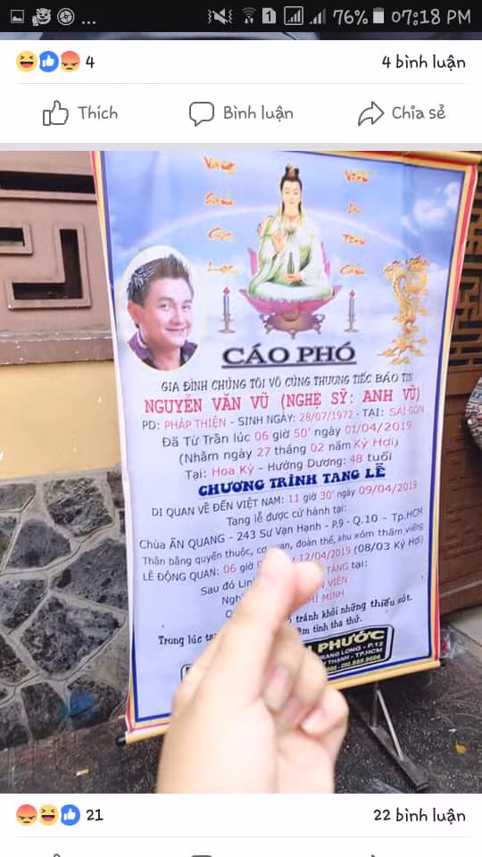 Những thông tin và hình ảnh lễ tang Nghệ sĩ Anh Vũ liên tục được cập nhật thì trong đó sự việc 1 dân mạng có nickname N.T đã chia sẻ loạt ảnh không đúng thái độ khiến nhiều người bức xúc.