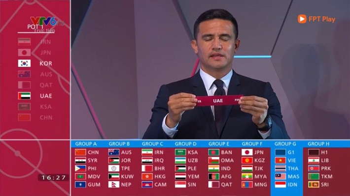 Lá thăm may rủi đưa tuyển Việt Nam vào bảng G. Bảng đấu có đến 3 đại diện Đông Nam Á gồm Malaysia, Indonesia, Thái Lan và một đại diện Tây Á là UAE.