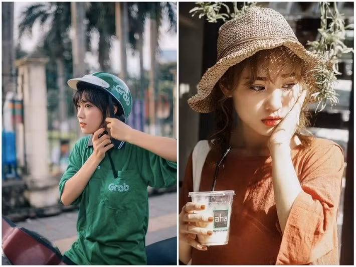 Danh tính của cô gái là Lê Thị Thu Hà (sinh năm 1996). Chia sẻ về những hình ảnh "nữ Grab bike" được đăng tải trên mạng Thu Hà cho biết, đây là bộ ảnh do người bạn cùng phòng của Hà lên ý tưởng để chụp.