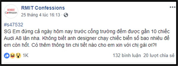RMIT có cả Rolls Royce thì Audi A8 phổ biến là điều khá bình thường.