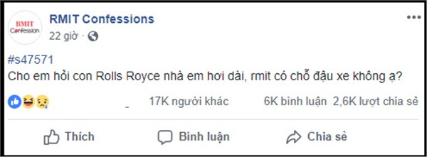 Biết là vậy, nhưng những ức ảnh dưới đây được lan truyền trên mạng xã hội những ngày gần đây, dù chưa rõ tính xác thật, nhiều người đã phải bất ngờ trước độ giàu có của sinh viên RMIT.