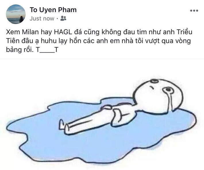 Chính vì thế dân mạng đã ngồi thấp thỏm xem đội tuyển Việt Nam có lọt được vào vòng trong hay không? Cùng với đó là vô vàn những status cực bá đạo đã được nghĩ ra.