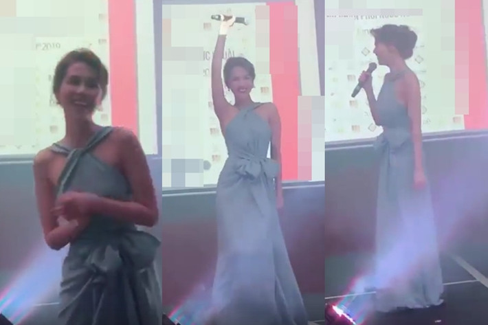 Thậm chí, theo quan sát của CĐM vòng 1 của Ngọc Trinh còn gần như biến mất ở những góc nghiêng khi chụp ảnh trên sân khấu hay cùng đàn em Linh Chi.