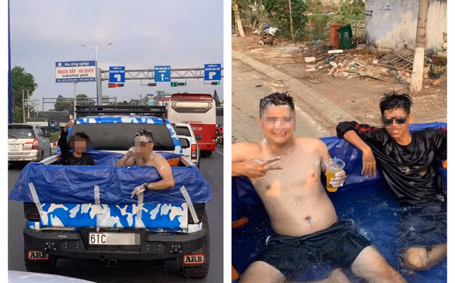 Hình thức giải nhiệt ngày nắng nóng trên có thể gây ra các tình trạng sốc nhiệt, khi 2 người cởi trần, ngâm mình trong nước quá lâu giữa cái nắng gắt. Thêm nữa, việc ngồi sau trên thùng xe bán tải cũng bị cấm và vi phạm nặng nề luật an toàn giao thông.