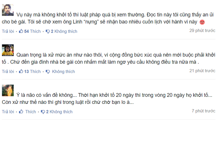 Sau khi thông tin ông Hữu Linh được dân mạng đặt biệt danh "Linh Nựng" bị khởi tố được đăng tải, CĐM đã bày tỏ quan điểm của mình. Đa phần, các dân mạng đều tỏ ra mừng ra mặt khi các cơ quan chức năng đã vào cuộc làm sáng tỏ sự việc.
