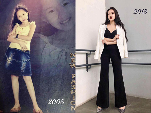 Bức ảnh "ngày ấy - bây giờ" của em họ Hương Tràm.