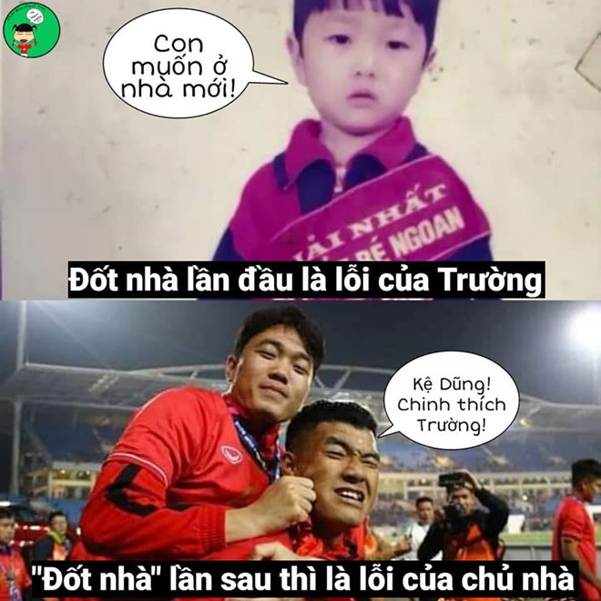 Trên fanpage của Xuân Trường từng chia sẻ ảnh hồi bé suýt đốt cháy nhà vì tội nghịch ngợm nên các fan hùa theo trào lưu với câu nói: "Đốt nhà lần đầu là lỗi của Trường. Đốt nhà lần sau là lỗi của chủ nhà", khiến nhiều người phải ôm bụng cười.