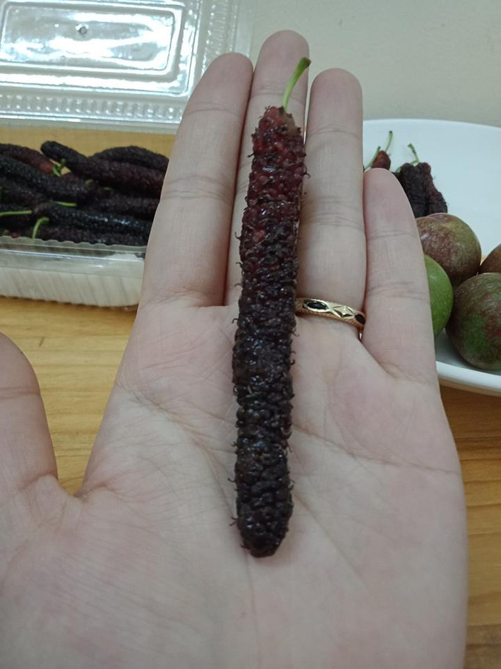 Mỗi hộp 250g dâu tằm được bán với giá 90.000 đồng, tương đương 360.000 đồng/kg. Ảnh: FB Thế giới nông sản.