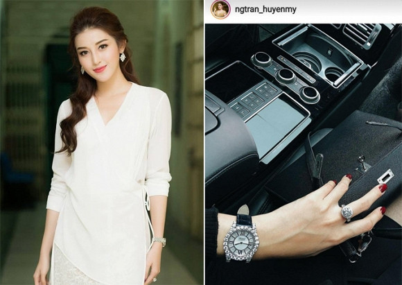 Trước đó, Huyền My đã sở hữu những chiếc đồng hồ đắt giá đến từ những thương hiệu nổi tiếng thế giới như: Rolex, Bovet, Chopard...