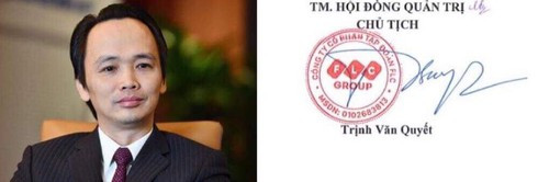 Trong khi đó, chữ ký của ông Trịnh Văn Quyết được xem là khó nhìn khi mọi người không thể đọc được tên của người ký.