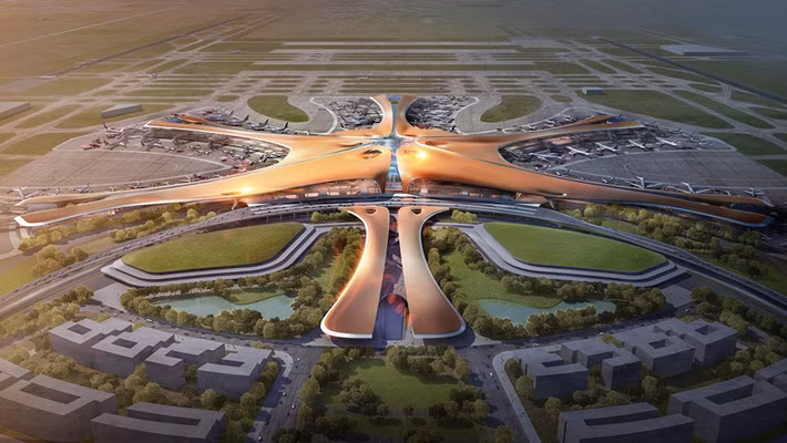 Cảng hàng không quốc tế lớn tại Trung Quốc, Bắc Kinh Đại Hưng được kỳ vọng sẽ trở thành sân bay lớn và bận rộn nhất thế giới. Ảnh: CNN.