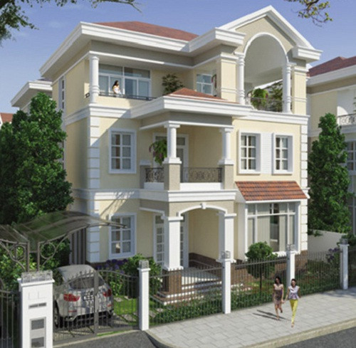 Nhà 3 tầng mái thái xây trên diện tích lớn mang đến cảm giác lộng lẫy, lịch lãm, sang trọng và uy nghi. Ảnh: Nhaxinhcenter.