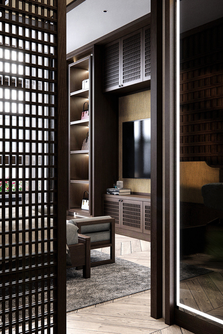 Người đẹp cho biết đã chi khoảng 11 tỷ đồng sắm đồ đạc, lắp hệ thống phòng cháy chữa cháy, hệ thống điều khiển tự động cho rèm, đèn điện, điều hòa ở tất cả các phòng. Ảnh; FBNV