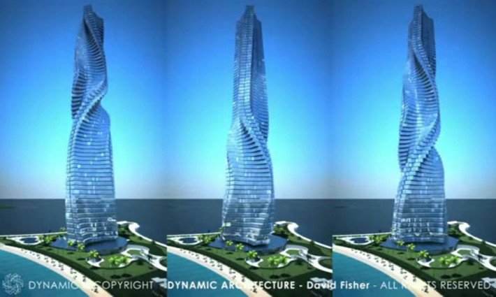 Đây chính là tòa nhà đầu tiên có thể thay đổi được hình dạng. Nguồn ảnh: Inhabitat.