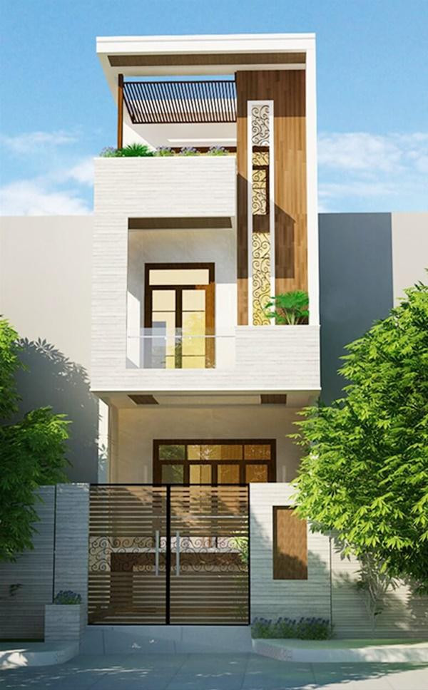 Ngôi nhà trở nên khác biệt với bố cục mặt tiền chia thành các khối. Ảnh: Nhadepsang.