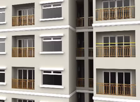 Sau khi dát vàng xong thang máy tòa tháp đôi, ông Đường tiếp tục dát vàng cả phào chỉ sảnh đón và thành lan can của Tòa chung cư Hòa Bình Green City tọa lạc tại 505 Minh Khai, Hai Bà Trưng, Hà Nội.