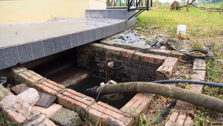 Vận hành ngôi nhà xoay 420 tấn chỉ cần bộ máy công suất tương đương 1 chiếc quạt, xoay trong bể nước. Ảnh: VOV