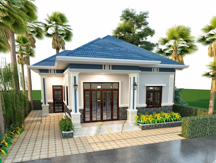 Nhà cấp 4 sử dụng mái tôn hay tôn giả ngói ngày càng được ưa chuộng bởi thi công dễ dàng và có rất nhiều kiểu dáng, màu sắc. Ảnh: BlueScope