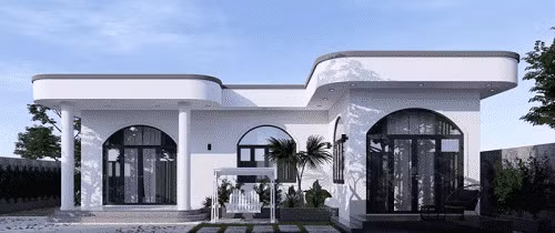 Với thiết kế mái bằng, gia chủ có thể tận dụng để trồng thêm rau hoặc lắp tấm năng lượng mặt trời. Ảnh: Internet