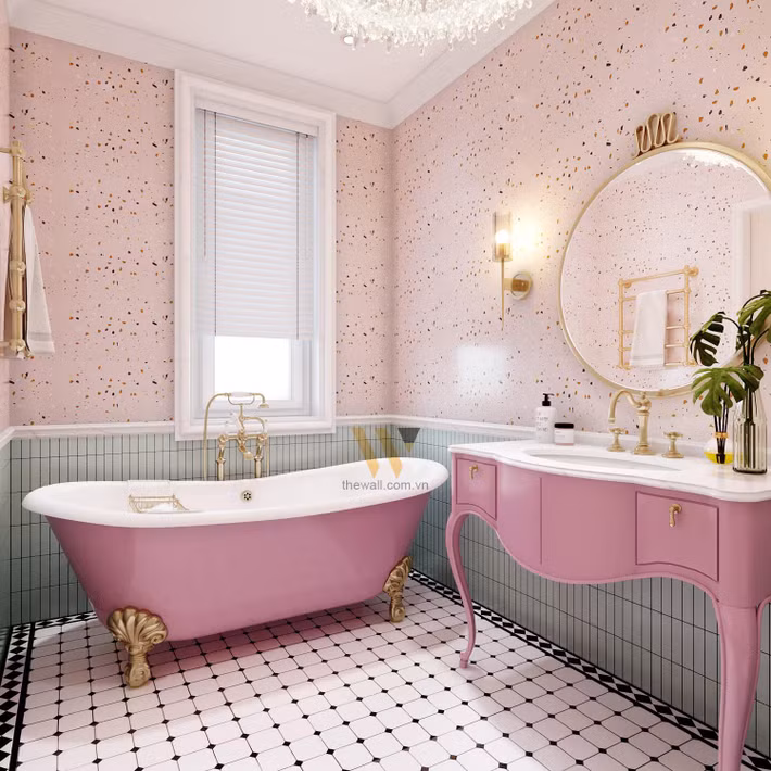 Phòng tắm của Hana được trang bị nội thất hiện đại chẳng kém khách sạn sao cấp.