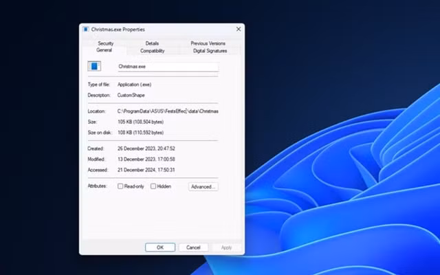 Người dùng ASUS tá hỏa với phần mềm “Christmas.exe' - Hình 2 Nguoi dung ASUS ta hoa voi phan mem “Christmas.exe'-Hinh-2