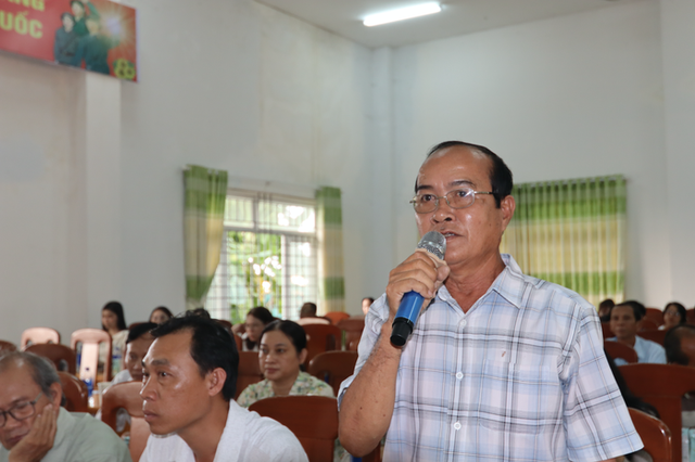 Cử tri Nguyễn Văn Lưỡng (xã Bình Khánh) phát biểu