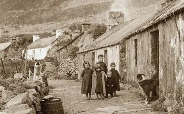 Một số ngôi nhà ở St Kilda, Scotland, cách đây khoảng 160 năm.
