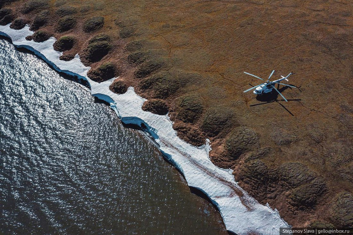 Bán đảo Taymyr nhìn từ trên cao. Bán đảo Taymyr là một trong những khu vực có hệ động vật hoang dã đa dạng ở Nga. Các thành phố gần nhất là Norilsk và Dudinka. Ảnh: Slava Stepanov.