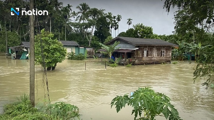 Theo The Nation ngày 25/11, lũ lụt nghiêm trọng xảy ra tại nhiều khu vực của tỉnh Narathiwat, miền Nam Thái Lan, ảnh hưởng đến hơn 47.000 hộ gia đình, với một trường hợp tử vong được báo cáo. Ảnh: The Nation.