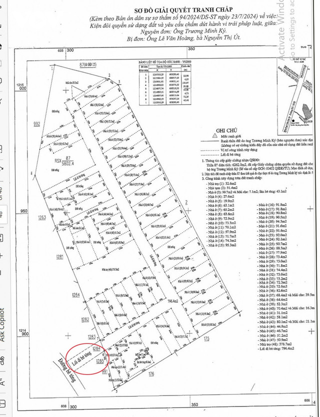 Sơ đồ đất đang tranh chấp Sơ đồ đất đang tranh chấp