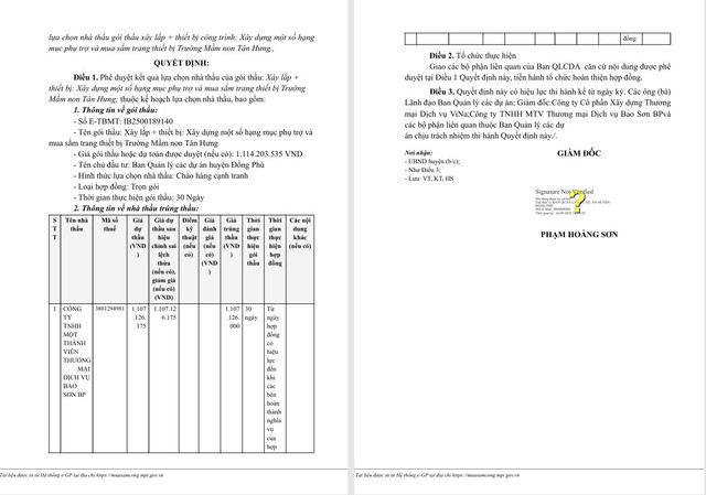 Quyết định số KQ2500189140_2505161032 ngày 16/5 của Ban Quản lý các dự án huyện Đồng Phú. Nguồn MSC 2.png