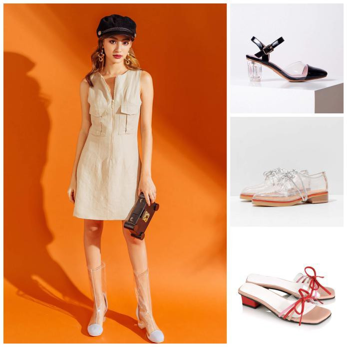 Giày cao gót xuyên thấu thường có thiết kế đơn giản nhưng mang lại hiệu ứng thị giác tuyệt vời Đặc biệt, giày trong suốt tạo cảm giác "mang như không mang" và mang lại hiệu ứng thị giác tuyệt vời. Bên cạnh đó, đôi giày này có ưu điểm giúp "kéo dài chân" và dễ kết hợp với bất kỳ trang phục nào.