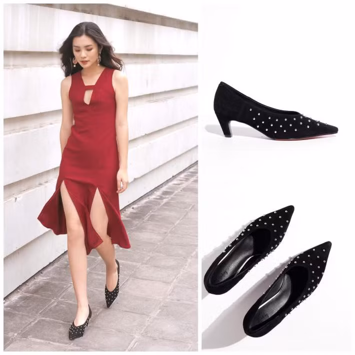 Giày đính đá lấp lánh thu hút mọi ánh nhìn là lựa chọn rất phù hợp cho dịp lễ Tết Khi diện mẫu giày đính hạt nổi bật này, các quý cô nên chú ý phối đồ thật giản lược phụ kiện và họa tiết đi kèm để tránh rườm rà. Giày gót tròn độc đáo Giày gót tròn là một trong những xu hướng giày đi chơi Tết 2019 đẹp cho nữ bạn đừng nên bỏ lỡ. Đây là xu hướng giày thú vị mang đến cho người mang diện mạo mới lạ.