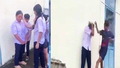 Clip nữ sinh lớp 8 bị đánh hội đồng, công an xã vào cuộc