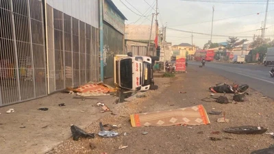 Tai nạn liên hoàn giữa container, ô tô tải và xe máy tại Lâm Đồng