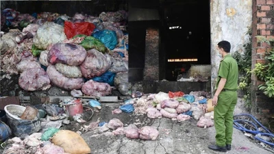 Bắt quả tang cơ sở chế biến mỡ không bảo đảm vệ sinh ở Hòa Tiến