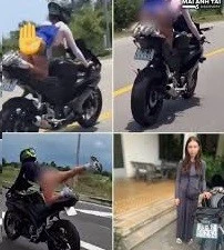 Người phụ nữ mang quốc tịch Nga bị điều tra hành vi lái xe mô tô nguy hiểm