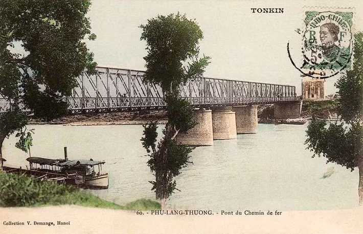 Một hình ảnh khác về cầu Phủ Lạng Thương, Bắc Giang thời thuộc địa.