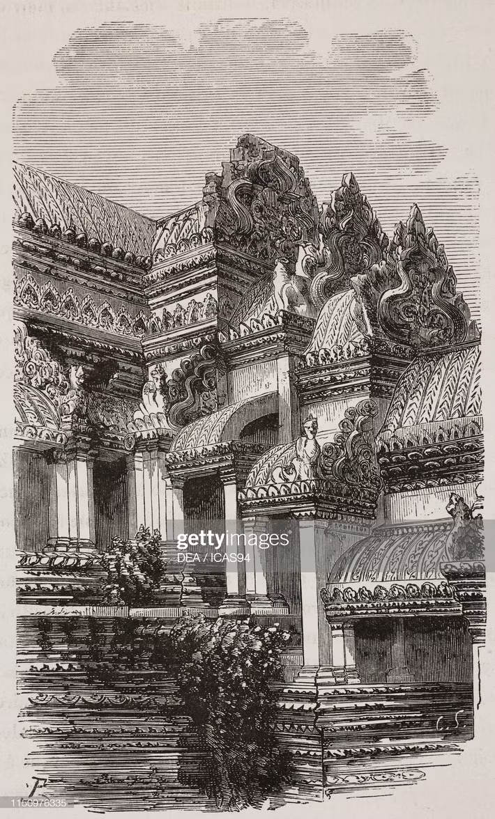 Đường dẫn từ tầng một lên tầng hai của Angkor Wat.