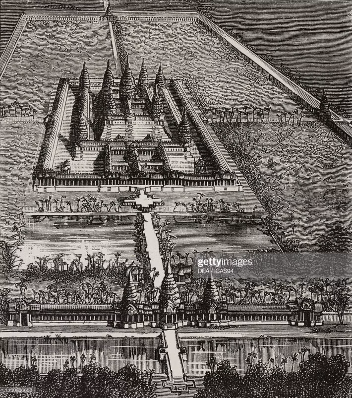 Toàn cảnh khu đền tháp Angkor nhìn từ máy bay.