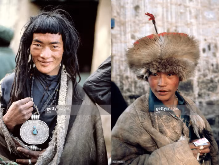 Chân dung phụ nữ và nam giới Khampa ở phía Đông Tây Tạng.