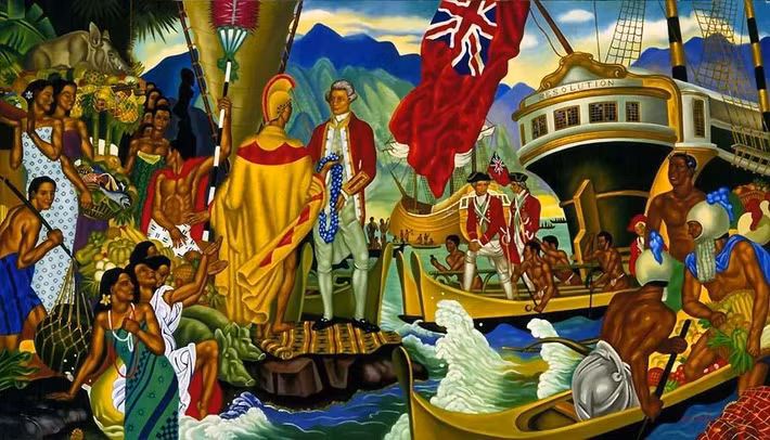 Cook và thủy thủ đoàn của ông đã được chào đón bởi người Hawaii bản địa, những người đã bị mê hoặc bởi các con tàu của châu Âu và việc sử dụng sắt của họ. Cook nuôi đoàn tàu của mình bằng cách đổi kim loại lấy các sản vật địa phương.