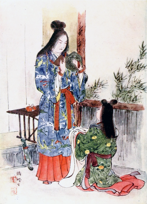 Tuy nhiên, khi đến nơi, sau khi đánh giá binh tình, hoàng tử Yamato nhận thấy với số lượng binh lính mà ông mang theo sẽ khó có thể tấn công trực diện để giành chiến thắng. Do đó, ông quyết định nhờ vợ giúp cải trang thành một vũ nữ để trà trộn vào doanh trại của quân nổi dậy.