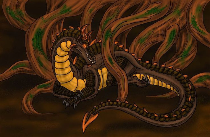  Là biểu tượng cho vòng tuần hoàn sinh tử. Sự gặm rễ Yggdrasil của Nidhogg cũng tượng trưng cho chu kỳ phá hủy và tái sinh tự nhiên. Ảnh: Pinterest.