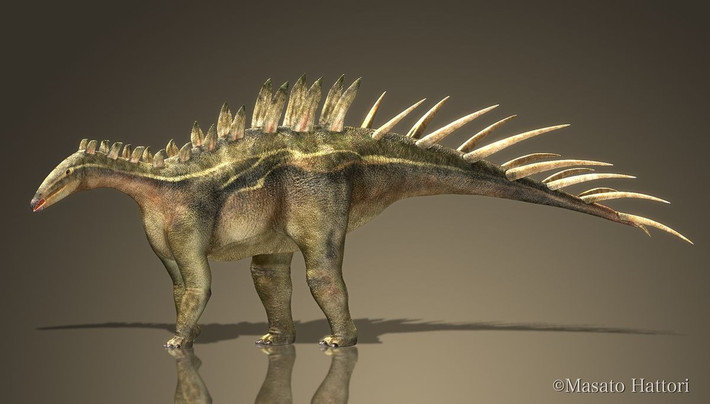  Là một trong những loài khủng long gai đầu tiên được mô tả khoa học. Dacentrurus được phát hiện ở châu Âu và mô tả từ thế kỷ 19, sớm hơn nhiều họ hàng nổi tiếng Stegosaurus. Ảnh: Pinterest.