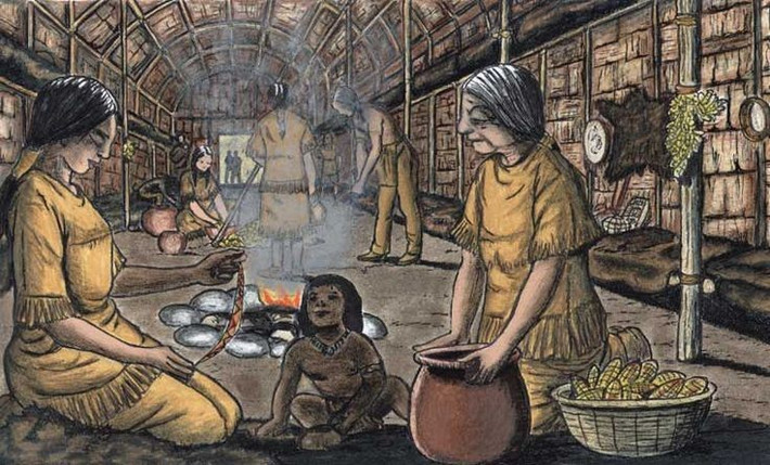  Xã hội mẫu hệ. Dòng họ của người Iroquois tính theo mẹ và phụ nữ giữ vai trò quan trọng. Ảnh: Pinterest.