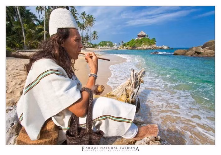  Liên hệ với người bản địa hiện nay. Hậu duệ của người Tayrona như Kogi và Arhuaco vẫn coi nơi đây là vùng đất linh thiêng. Ảnh: Pinterest.