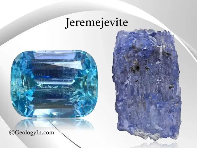  Màu sắc đa dạng. Jeremejevite thường có màu xanh lam nhạt, vàng nhạt hoặc không màu, đôi khi xuất hiện dạng trong suốt tuyệt đẹp giống như pha lê. Ảnh: Pinterest.