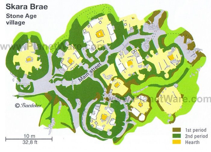  Có niên đại hơn 5.000 năm. Skara Brae được xây dựng khoảng năm 3180 TCN, còn cổ hơn cả Kim tự tháp Ai Cập. Ảnh: Pinterest.