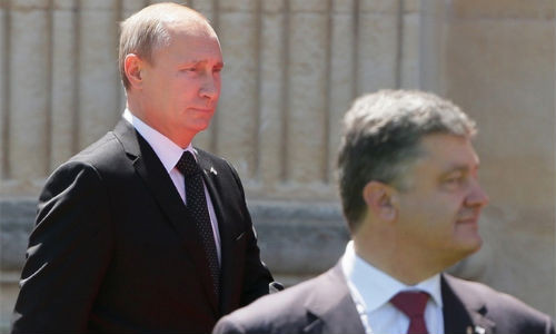 Tổng thống Nga Vladimir Putin và người đồng cấp Ukraine Petro Poroshenko. Tổng thống Nga Vladimir Putin và người đồng cấp Ukraine Petro Poroshenko.